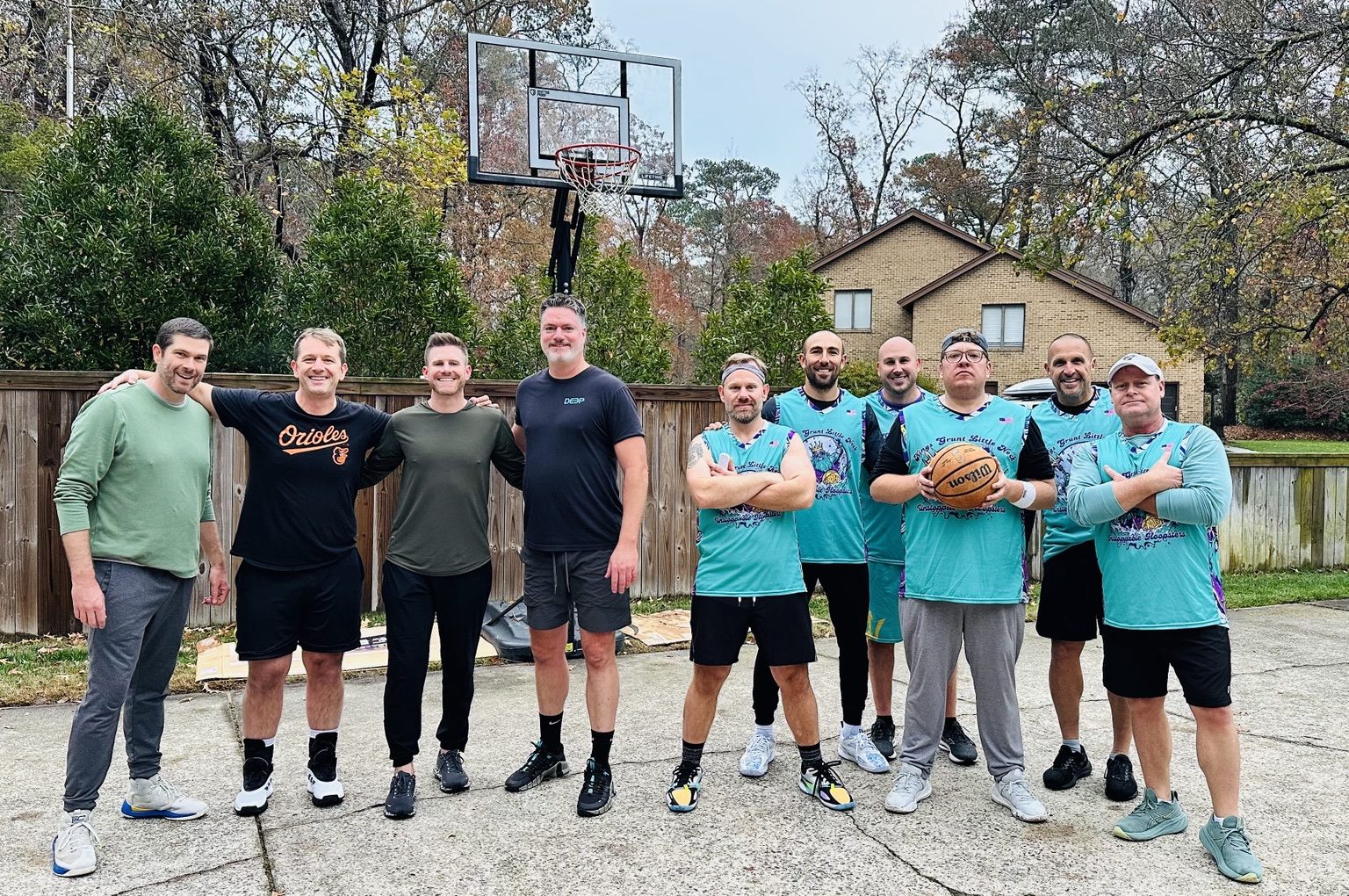 Dad Bod League basketball group photo