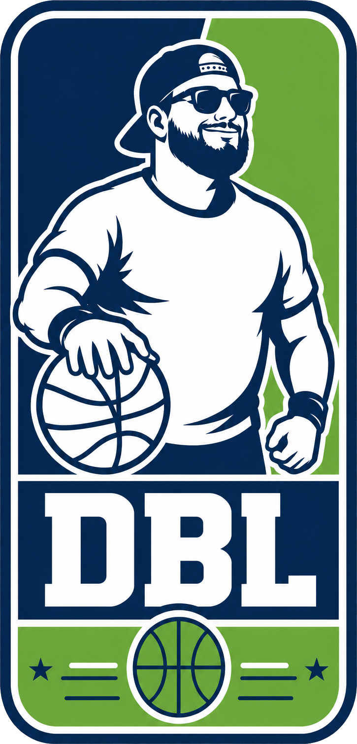 Dad Bod League basketball logo for Kings Grant and Little Neck neighborhood basketball