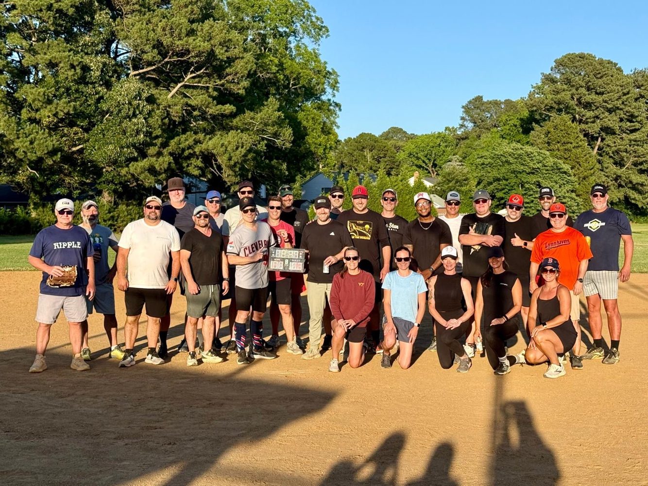 Dad Bod League softball group photo